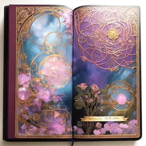 Prompt: hyperrealist detailed magic arcane closed spell book, the cover of the book is made out of rose glass and rose quartz, the pages are see through and are made out of star dust and dreams,  a stunning Alphonse Mucha masterpiece in fantasy nouveau artstyle by Anders Zorn and Joseph Christian Leyendecker ,