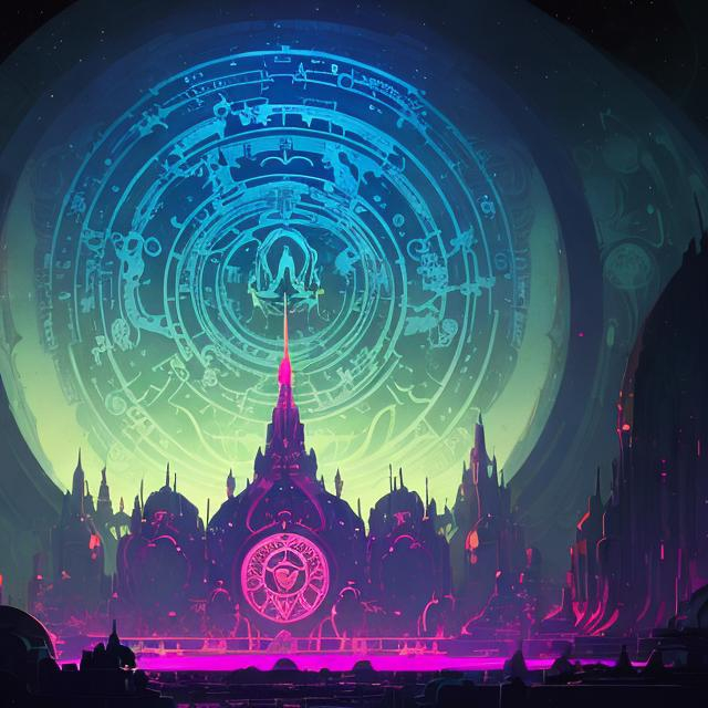 Prompt: location, cosmic space laboratory, made with alchemy,  a concept environment art room of a gloomy and somber low glow outer space,  magical arcane laboratory  full of carved glowing runes and glyphs shedding flaring volumetric light shafts throughout the darkness of a threatening sinister cosmic wasteland engulfed by  stars , a stunning Alphonse Mucha masterpiece in fantasy nouveau artstyle by Anders Zorn and Joseph Christian Leyendecker ,