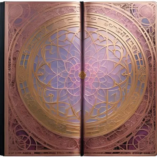 Prompt: hyperrealist detailed magic arcane closed spell book, the book is made out of rose glass and rose quartz, the pages are see through and are made out of star dust and dreams,  a stunning Alphonse Mucha masterpiece in fantasy nouveau artstyle by Anders Zorn and Joseph Christian Leyendecker ,