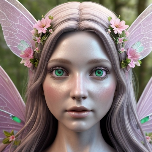 Prompt: fairy goddess with spring colors, realistic, closeup