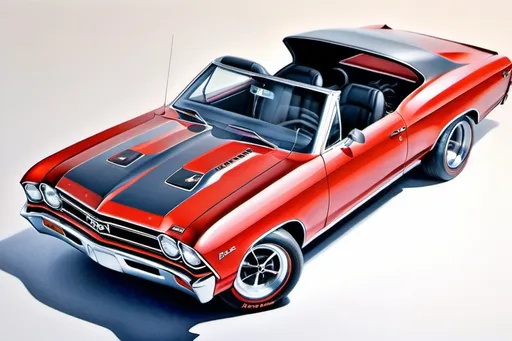 Prompt: use best practices of art and design to create a realistic, negative space, center focus, hyper detailed, crisp focus, sharp focus, UHD, HDR, 128K, a hyper realistic, vibrant color color pencil technical illustration cutaway drawing, on white paper, of an isometric 1967 metallic red Chevelle super sport  disassembly parts exploded view disassembly, hyper detailed drawing, in the style of Norman Rockwell, Caravaggio, Steve Hanks, and Michael James Smith, using atmospheric perspective, with dramatic lighting, drawing of 
 . The drawing is predominantly adorned with rich vibrant colors, with a striking accent color, BD8B0E, adding an electrifying touch.  add negative space around object. white space. color pencil drawing


a technical illustration cutaway drawing of a small submersible disassembly parts exploded view disassembly