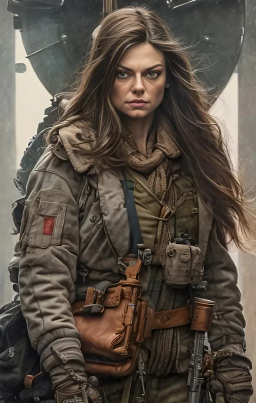 Prompt: create a highly detailed colored pencil drawing on grey paper, in the style of Norman Rockwell, Tsutomu Nihei and Steve Hanks. Every detail is meticulously captured, in HDR (High Dynamic Range), UHD (Ultra High Definition), and 1080p.   Mila Kunis steps into the role of Solara  in the drama tv movie "The Book of Eli." use costumes from the movie.

use all best practices in art and design to produce what would be recognized as a master work art piece. use accurate perspective and foreshortening. use atmospheric perspective. create expressive faces and use dramatic lighting. fur coat and fur hat.


Mila Kunis steps into the role of Solara, a young woman seeking Eli's guidance. Her physical appearance mirrors the innocence of her character, with a youthful glow and a practical yet modest wardrobe. Solara's clothing is utilitarian, reflecting the hardships of her environment, but as her journey progresses, subtle changes in her attire signify her evolving character and newfound strength.
