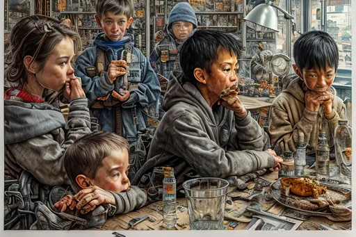 Prompt: create a highly detailed colored pencil drawing standing portrait on grey paper, in the style of Norman Rockwell, Tsutomu Nihei and Steve Hanks. Every detail is meticulously captured, in HDR (High Dynamic Range), UHD (Ultra High Definition), and 1080p.  use sharp contrast and dramatic lighting. use best practices in art and design to create what would be considered an artistic masterwork. 

In this breathtaking concept art, a mesmerizingly ethereal alien landscape unfolds before us. The image, a stunning digital painting, is brimming with vibrant hues and meticulous detailing. Our eyes are immediately drawn to the central subject: a towering crystalline structure that emanates an otherworldly glow, shimmering in iridescent shades of celestial blues, greens and mystical purples. The intricate patterns adorning its surface resemble ancient symbols of an enigmatic civilization. Surrounding this magnificent structure are vast, rolling plains, bathed in a soft, surreal light that casts long shadows and lends an aura of mystery to the scene. Intriguing, yet tranquil, this numinous world invites viewers to contemplate the vastness of the cosmos and ponder the secrets that lie within.                                                                                                                                                                                      
                                                                                                                                                                                                                                                                           
 make the best use of positive and negative space. Sharp focus and rich color. leather futuristic uniform. use all best practices in art and design to produce what would be recognized as a master work art piece. use accurate perspective and foreshortening. use atmospheric perspective. create expressive faces and use dramatic lighting.  