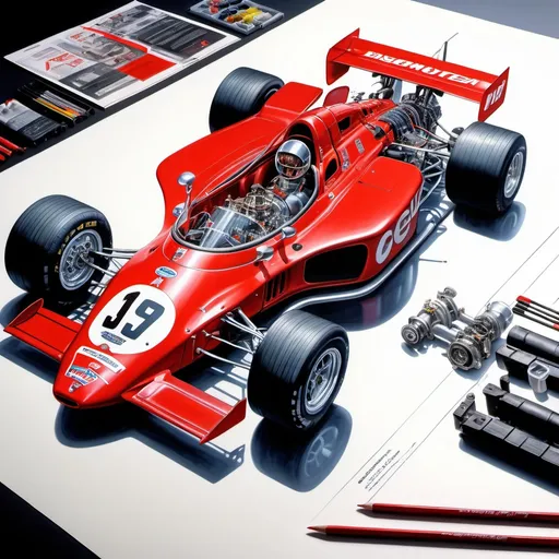 Prompt: create a realistic, hyper detailed, crisp focus, sharp focus, UHD, HDR, 128K, a hyper realistic, vibrant color color pencil technical illustration cutaway drawing, on white paper, of an isometric cherry red 1967 indycar disassembly parts exploded view disassembly, hyper detailed drawing, in the style of Norman Rockwell, Caravaggio, Steve Hanks, and Michael James Smith, using atmospheric perspective, with dramatic lighting, drawing of 
 . The drawing is predominantly adorned with rich vibrant colors, with a striking accent color, BD8B0E, adding an electrifying touch.  add negative space around object. white space. color pencil drawing


a technical illustration cutaway drawing of a small submersible disassembly parts exploded view disassembly