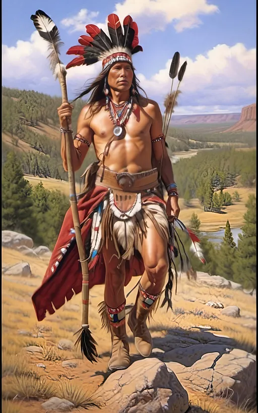 Prompt: create a realistic, hyper detailed, color pencil drawing, hyper detailed, UHD, HDR, 128K, In the heart of a picturesque landscape drawing in the style of Norman Rockwell, Steve Hanks, and Michael James Smith, dramatic natural lighting, portrait of a The Sioux Indian on a galloping horse counting coup is a traditional Native American ceremonial hunt that holds cultural significance among the Sioux people. In this dance, participants often wear elaborate traditional regalia, adorned with feathers, beads, and other symbolic elements.

Imagine a Sioux Indian dog dancer on a galloping horse, dressed in vibrant and meticulously crafted attire, consisting of fringed clothing, a headdress adorned with feathers, and intricate beadwork reflecting the cultural heritage of the Sioux tribe. The dancer moves with purpose and grace, embodying the spirit of the dog dance.