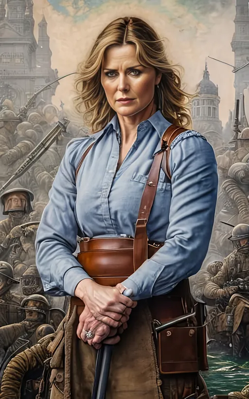 Prompt: create a highly detailed colored pencil drawing standing portrait on grey paper, in the style of Norman Rockwell, Tsutomu Nihei and Steve Hanks. Every detail is meticulously captured, in HDR (High Dynamic Range), UHD (Ultra High Definition), and 1080p. Lucy Lawless, portraying D'Anna Biers in the drama tv movie "Battlestar Galactica." wearing a leather uniform. use sharp contrast and dramatic lighting. use best practices in art and design to create what would be considered an artistic masterwork. make the best use of positive and negative space. Sharp focus and rich color. leather futuristic uniform.

use all best practices in art and design to produce what would be recognized as a master work art piece. use accurate perspective and foreshortening. use atmospheric perspective. create expressive faces and use dramatic lighting. fur coat and fur hat.


Lucy Lawless, portraying D'Anna Biers, contributes curiosity and depth to the series as a "Colonial Fleet News" reporter and humanoid Cylon. Lawless's performance is accentuated by D'Anna's mix of professional attire and a hint of rebellion, reflecting her pursuit of the truth.