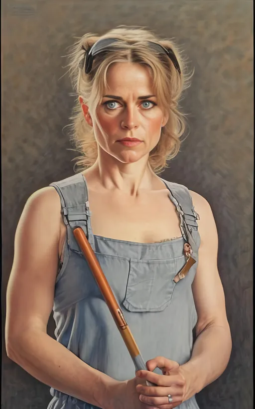 Prompt: create a highly detailed colored pencil drawing  standing portrait on grey paper, in the style of Norman Rockwell, Tsutomu Nihei and Steve Hanks. Every detail is meticulously captured, in HDR (High Dynamic Range), UHD (Ultra High Definition), and 1080p. Linda Hamilton, portraying Sarah Conner in the drama tv movie "Terminator." use costumes from the tv movie.

use all best practices in art and design to produce what would be recognized as a master work art piece. use accurate perspective and foreshortening. use atmospheric perspective. create expressive faces and use dramatic lighting. fur coat and fur hat.


Linda Hamilton, portraying Sarah Conner develops from a timid damsel in distress victim in the first film to a wanted fugitive committing acts of terrorism, a hardened warrior and mother who sacrificed everything for her son's future, on the verge of losing touch with her own humanity, and a mentor preparing and protecting a protégée for her destiny. portray her in her 20s wearing army gear.