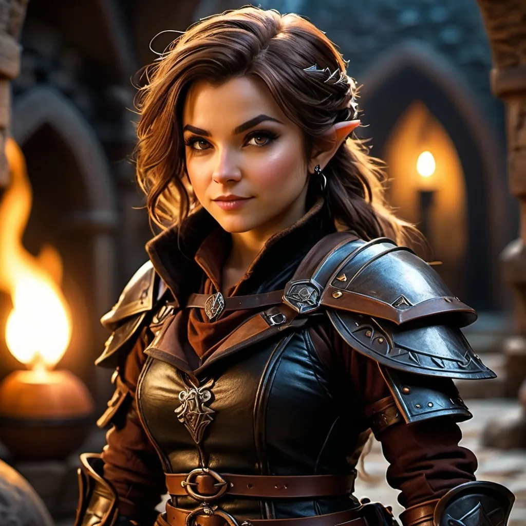 Prompt: (hyper-realistic) dungeon and dragons character, female, halfling rogue, intense details, vivid textures, dramatic lighting, captivating atmosphere, ultra-detailed.