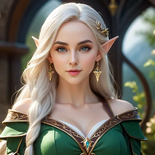 Prompt: hyper-realistic, female elf, wizard, (full body powerful pose), attractive lean body, pale skin, long hair,  detailed eyes, beautiful face, (gorgeous and attractive),  fantasy setting, vibrant colors, ultra-detailed facial features, rich textures, high-quality image, character depth.