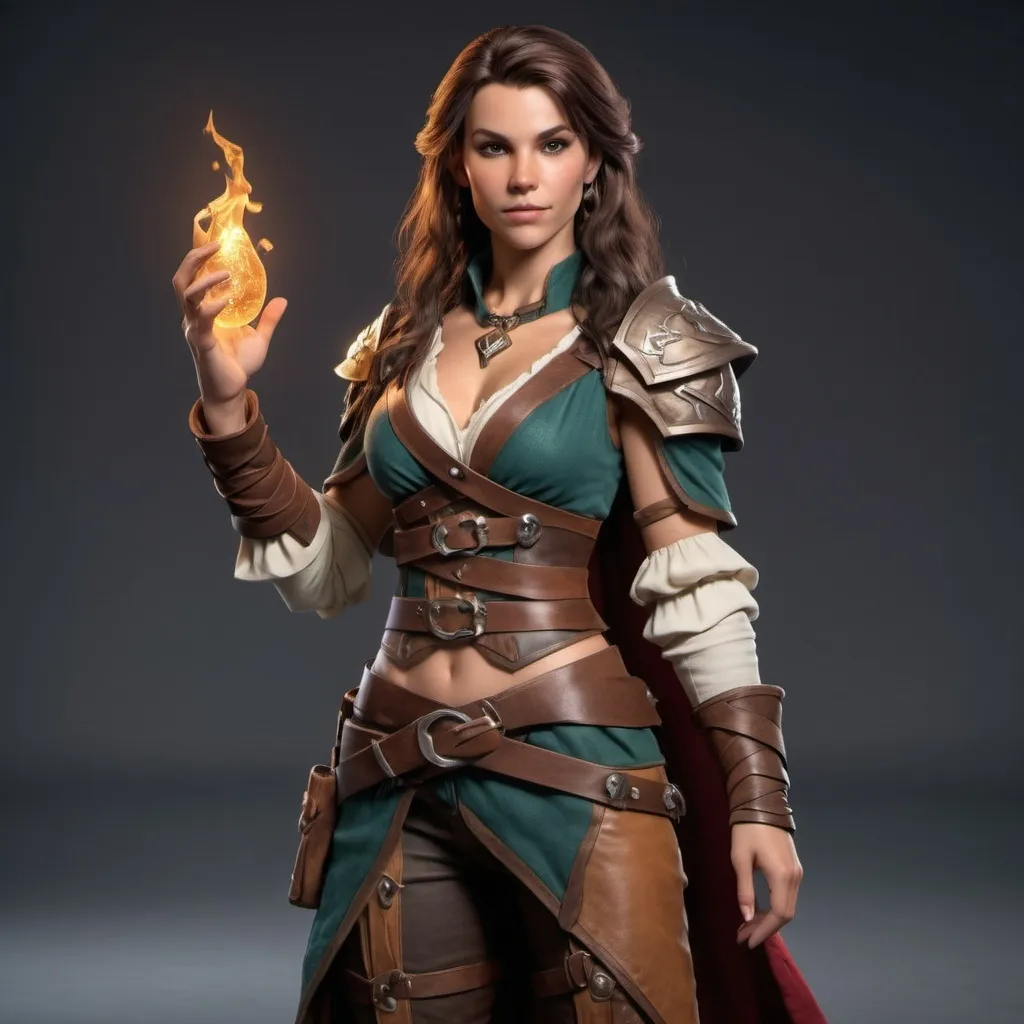 Prompt: Dungeons and Dragons character, Full body, hyper realistic, human gorgeous female, Bard, attractive body