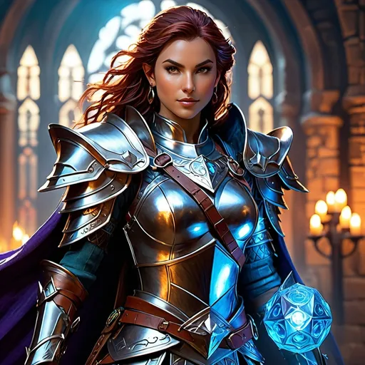 Prompt: Hyper realistic (Dungeons & Dragons character), full body, highly detailed costume design, intricate armor textures, dynamic pose reflecting strength and confidence, dramatic fantasy environment, vibrant colors with depth and contrast, intense facial expression showcasing character's determination, ethereal lighting highlighting character's features, enchanting magical aura surrounding the figure, ultra-detailed, rich atmospheric perspective, immersive and engaging setting.