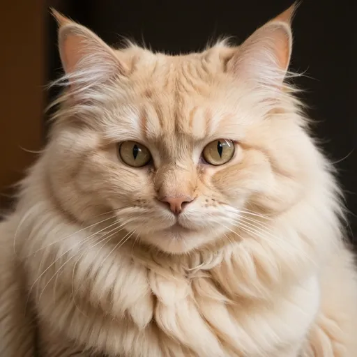 Prompt: A fluffy beige cat
