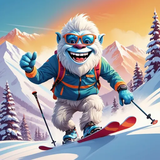 Prompt: smiling Skiing Yeti in Utah Real Estate Agent 
