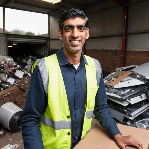 Prompt: Rishi Sunak working as a  scrap man