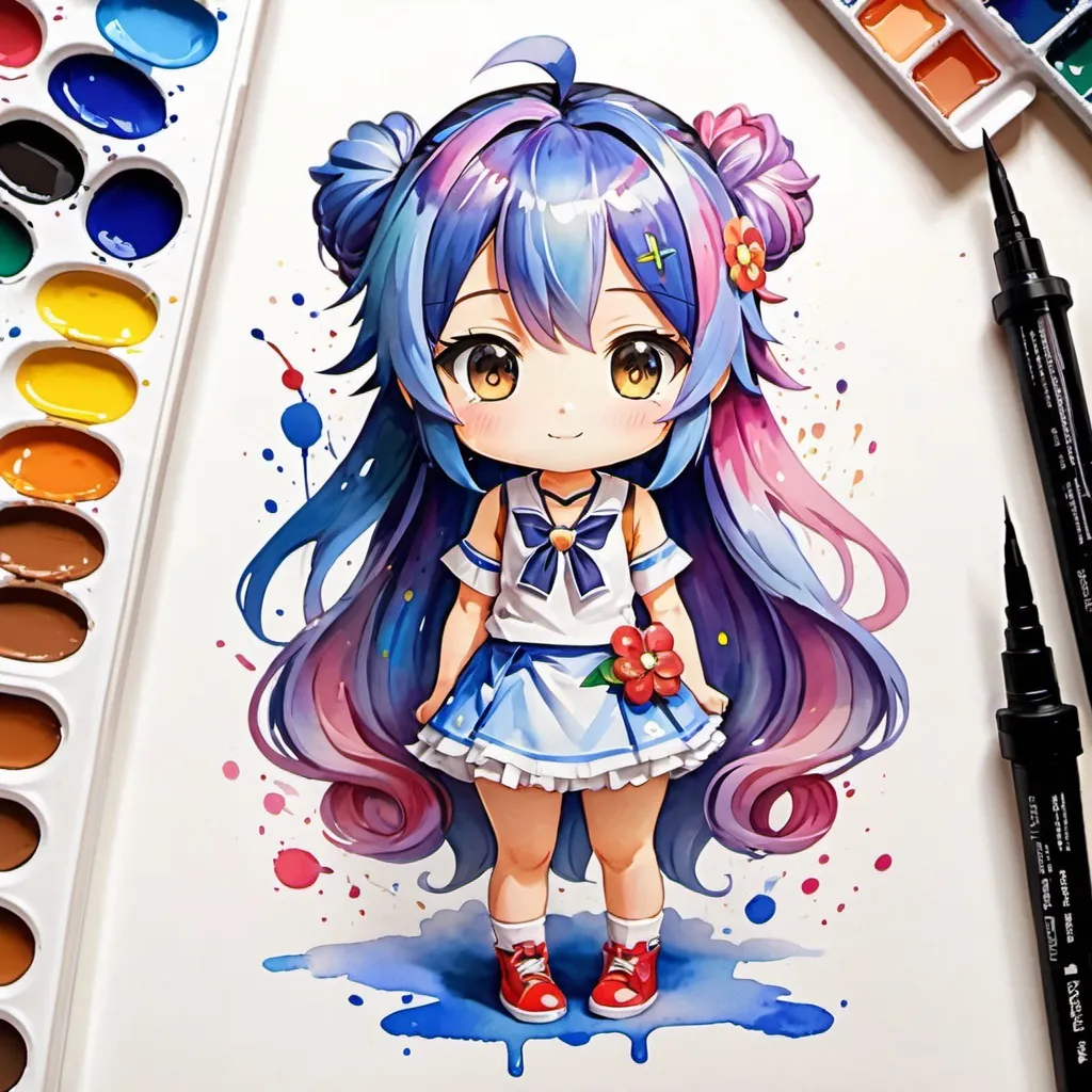 Anime Watercolor 24 stock photo (275157) - YouWorkForThem