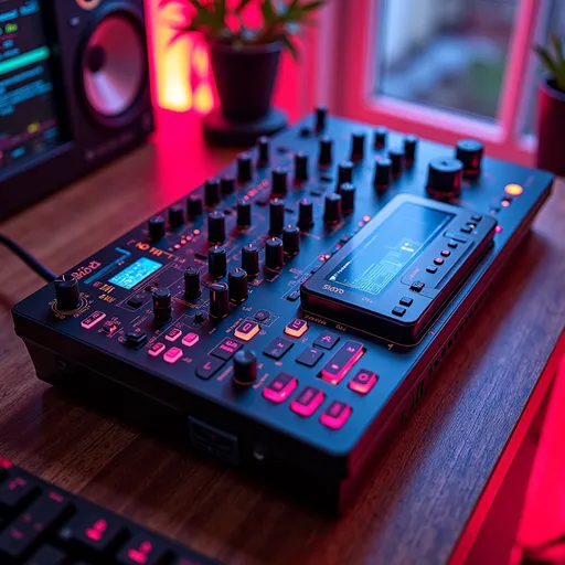 Prompt: Cyberpunk style, in steampunked, Asus Rog Ally X with 80s style Audio Player from Sony