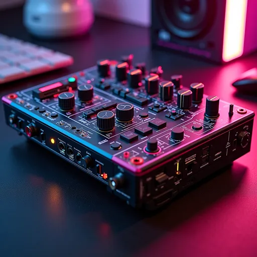 Prompt: Cyberpunk style, in steampunked, Asus Rog Ally X with 80s style Audio Player from Sony