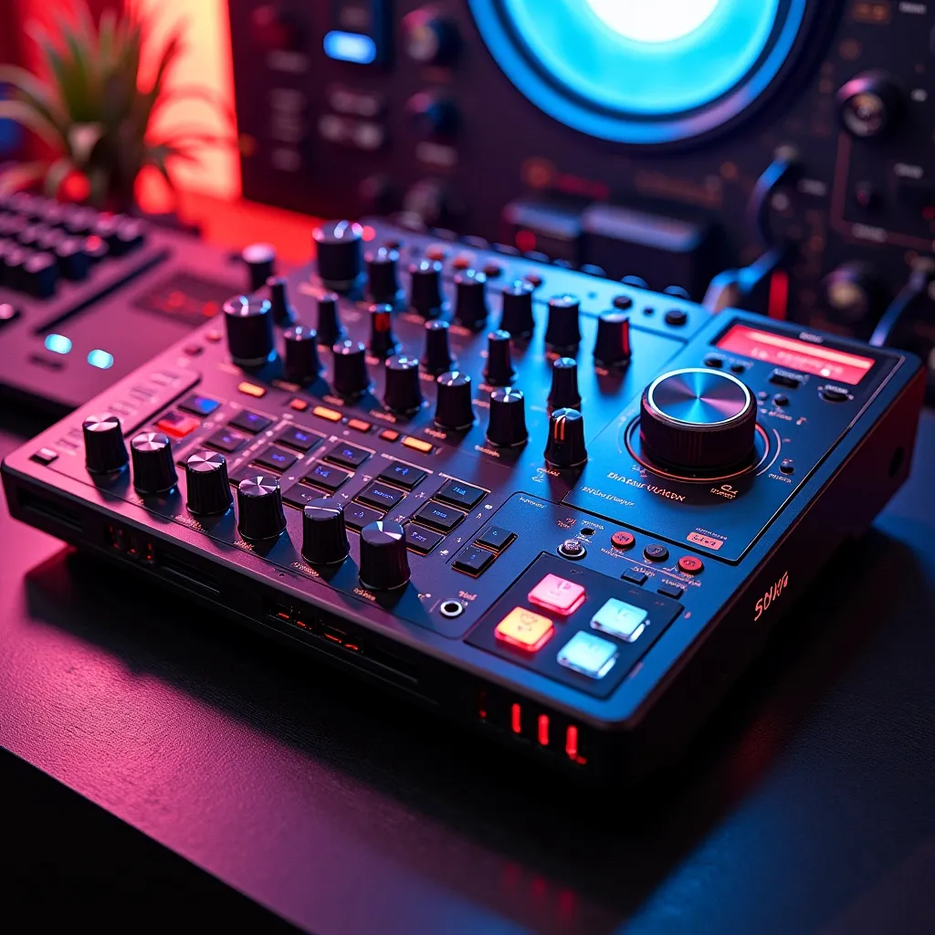 Prompt: Cyberpunk style, in steampunked, Asus Rog Ally X with 80s style Audio Player from Sony