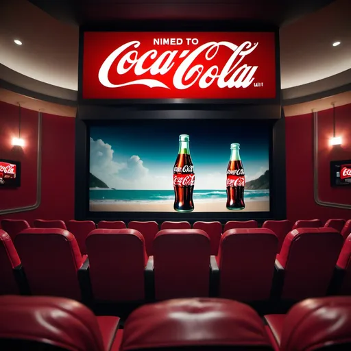 Prompt: Coca Cola ad in a movie theater