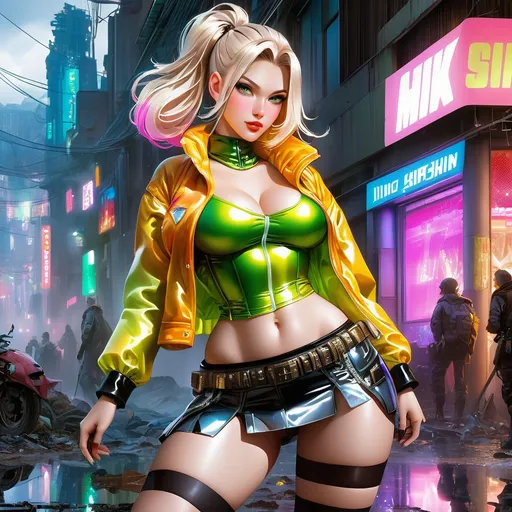 Prompt: Bright colors, bimbo tankgirl, beautiful women, game characters, kind personalities, elegance, dynamic pose, not standard perspective, women wearing post-apocalyptic tankgirl outerwear and translucent very short tight miniskirts with crystals and gems , (big milkers), (visible butts), (oily skin), look stomach, mini skirt, thighs, embarrassing, belly on waist of skirt, softly body , (shiny belly), sparkling accessories, heroines, and vast post-apocalyptic expanses of land rich in post-apocalyptic nature. Background, (((Comic Book))), (((manga style))), insanely detailed, (((masterpiece))), best quality, 8k, ultra high res, High contrast and low saturation, glossy plump lips, perfect anatomy, grimm fairytale, (((Anatomy-based character design))



