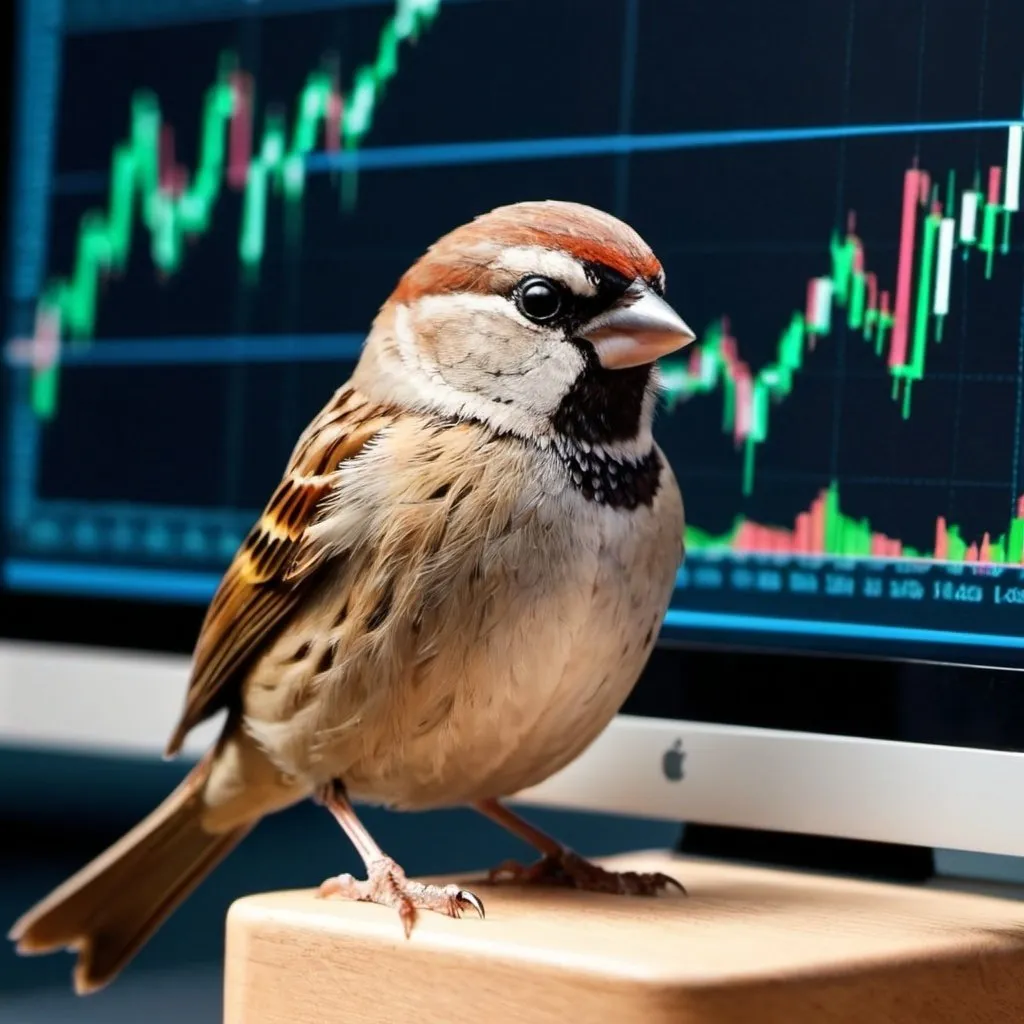 Prompt: sparrow teaching how to trade stock market
