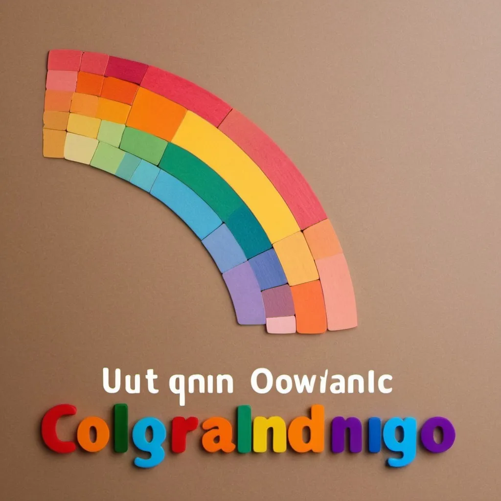 Prompt: crea un loggo con una palee di colori stile arcobaleno con una scritta "colorando"