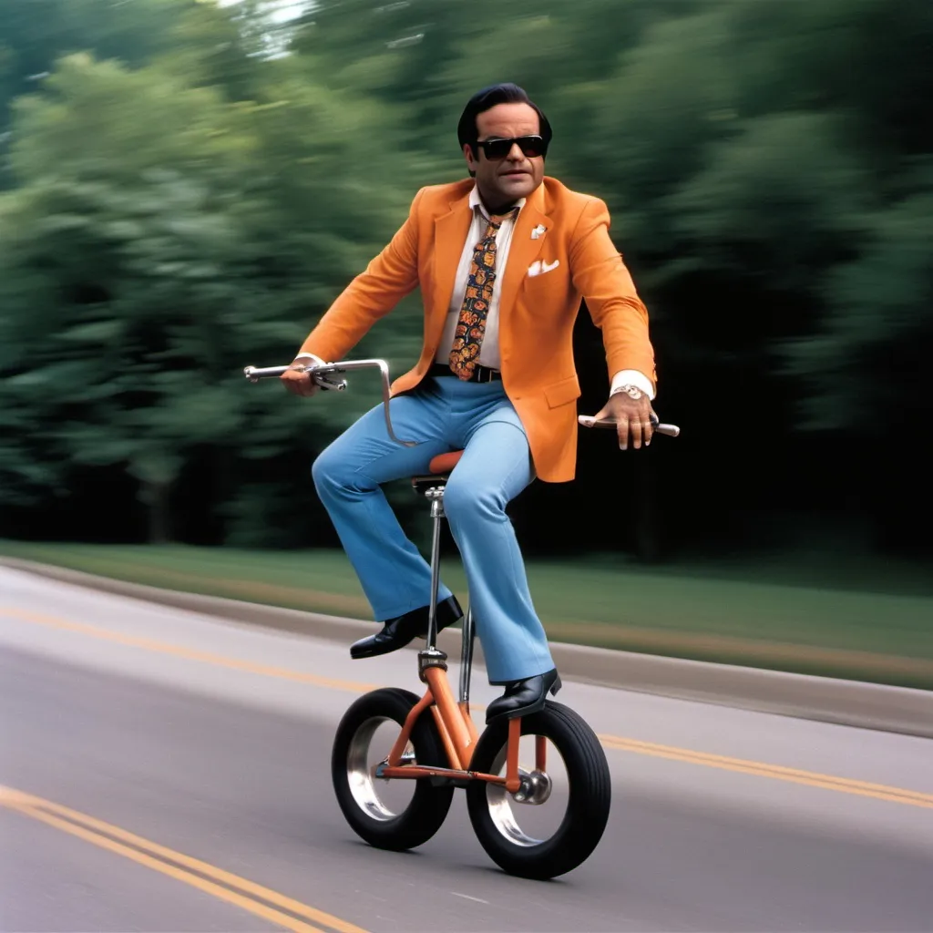 Prompt: Jim Jones Riding A unicylce