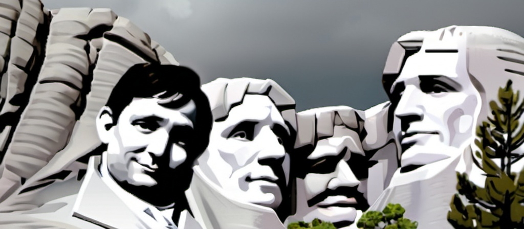 Prompt: Sculpt a hill in the same fashion than the way Mount Rushmore is sculpted with the six faces identifiable in the input picture