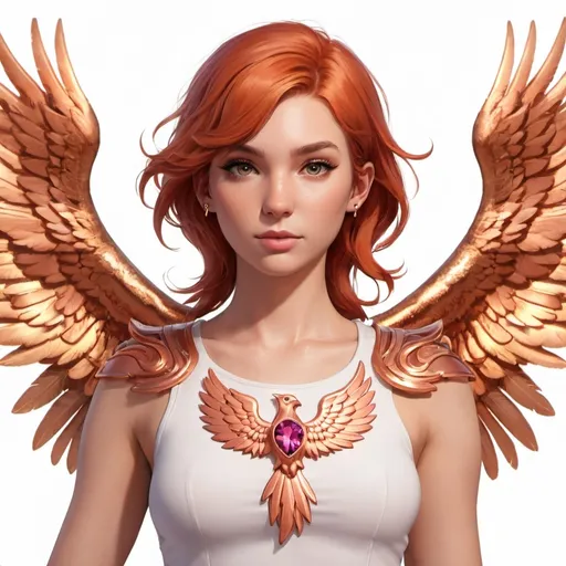 Prompt: Phoenix+Raeigh, rose+gold, twitch, phoenix+wings