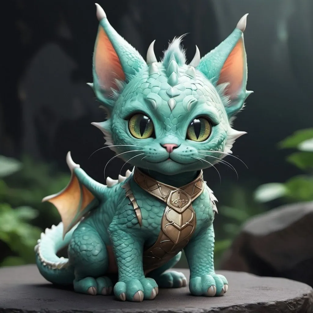 Prompt: a cute dragon cat