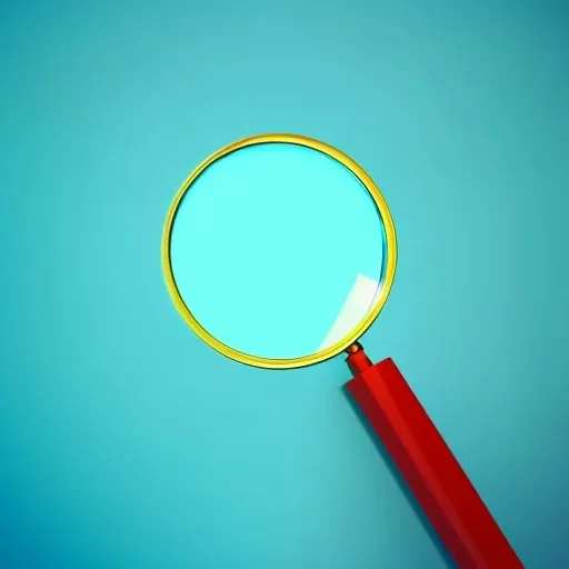 Prompt: a magnifying glass, in the style of three dimensional animated cartoons, add lighting, shading, and effects to the picture, 

