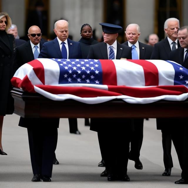 Prompt: Joe Biden funeral