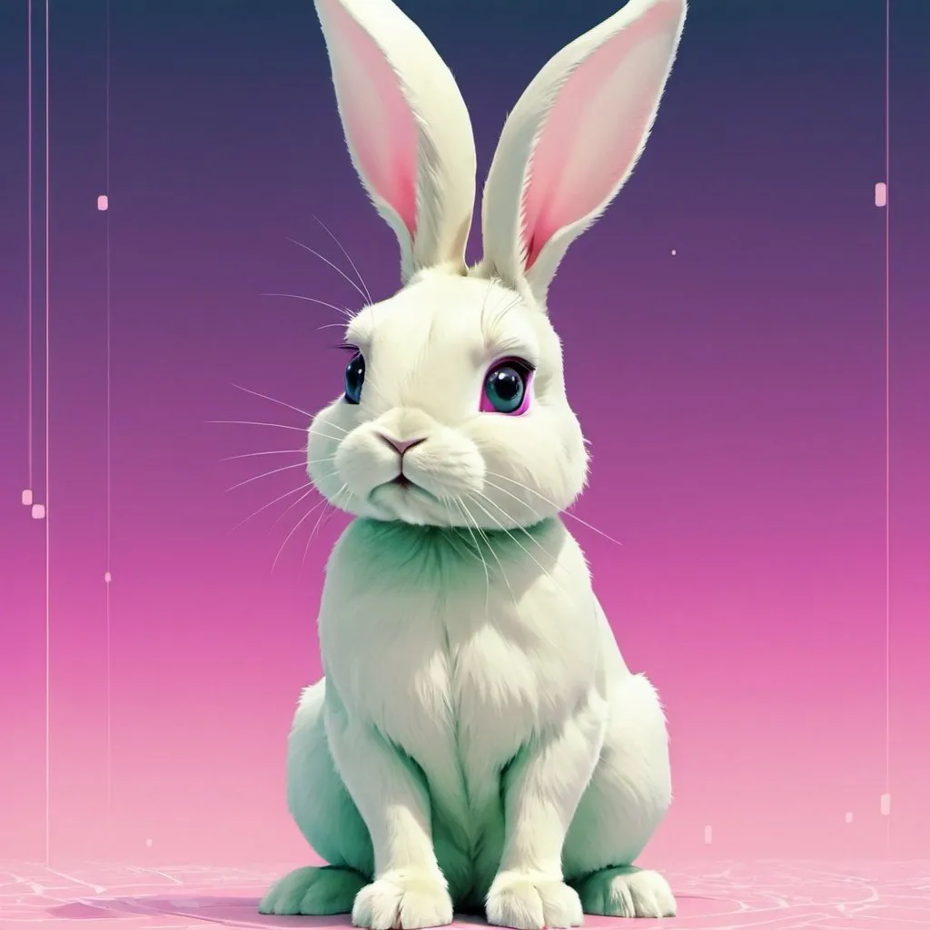 Prompt: bunny, colorful, pale color, rabit, kute,
anime, matrix background