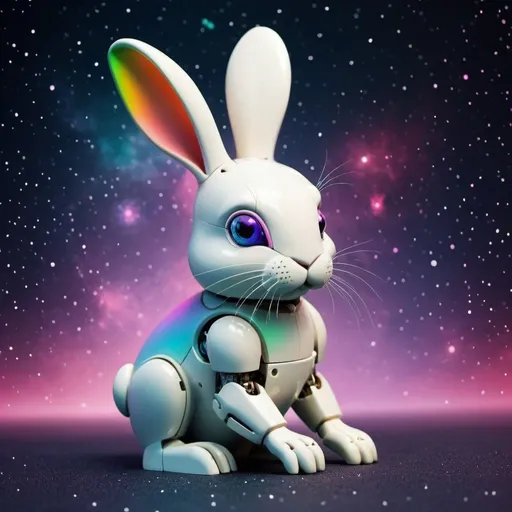 Prompt: bunny, colorful, pale color, rabit, kute,
machines, matrix, galaxy background