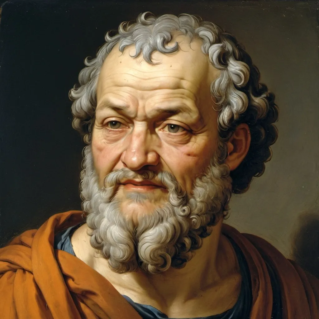 Prompt: Democritus the Philosopher