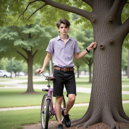 Prompt: Handcuffed to tree 