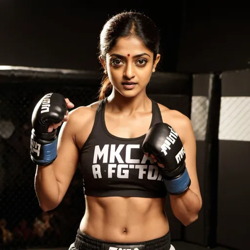 Prompt: Mamta Mohandas as mma fighter