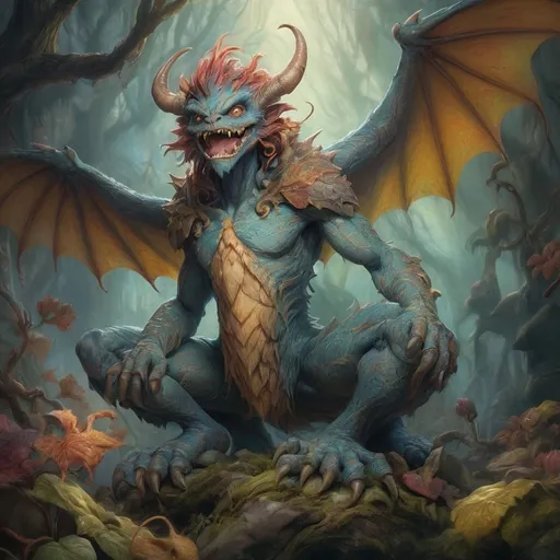 Prompt: (justin gerard style), captivating fantasy monster,  intricate details, shading, alluring pencil textures, dynamic pose, ethereal atmosphere, dramatic shadows, vibrant highlights, crisp contrasts, whimsical design elements, enchanting background tones, atmospheric depth, (masterful pencil artwork), high quality, ultra-detailed.