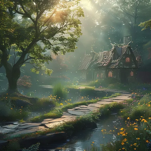 Prompt: (enchanted foot wraps), (magical aura), stealthy design, foggy surroundings, (anton pieck style), medieval fantasy, tranquil atmosphere, serene and mystical vibe, (soft lighting), dynamic shadows, high detail, 4K image, ethereal colors blending into the mist, inviting calmness and mystery emanating from the scene.