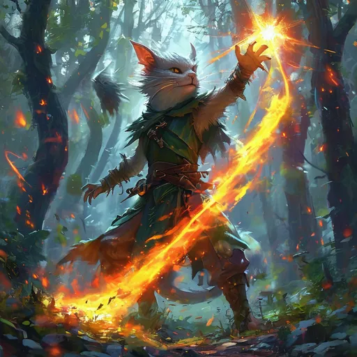 Prompt: (Minatour  DnD character in action pose), surrounded by a mystical forest, shimmering spells swirling in the air, firing a vibrant fireball, (highly detailed), dynamic lighting, (fantastical atmosphere), lush greenery in the background, soft light filtering through the trees, (epic fantasy vibe), intense focus on the character’s expressions, (ultra-detailed, 4K resolution).