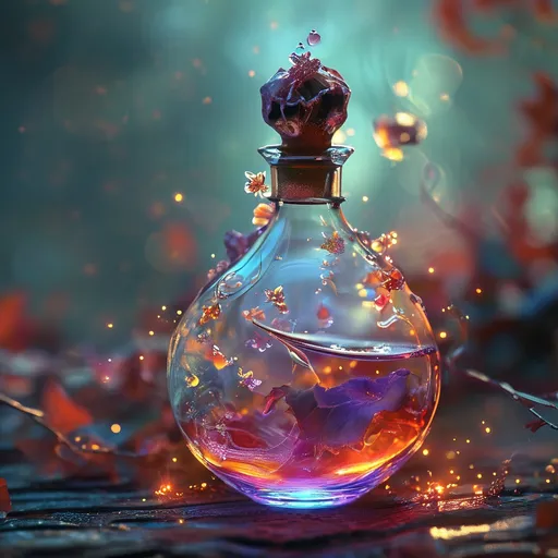 Prompt: (healing potion), (magical fog swirls), vibrant colors, luminous glow, enchanting atmosphere, mystical elements, ethereal background, red liquit ,delicate sparkles, aura of tranquility, charm of nature, ultra-detailed, high quality, dreamlike essence, whimsical ambiance.