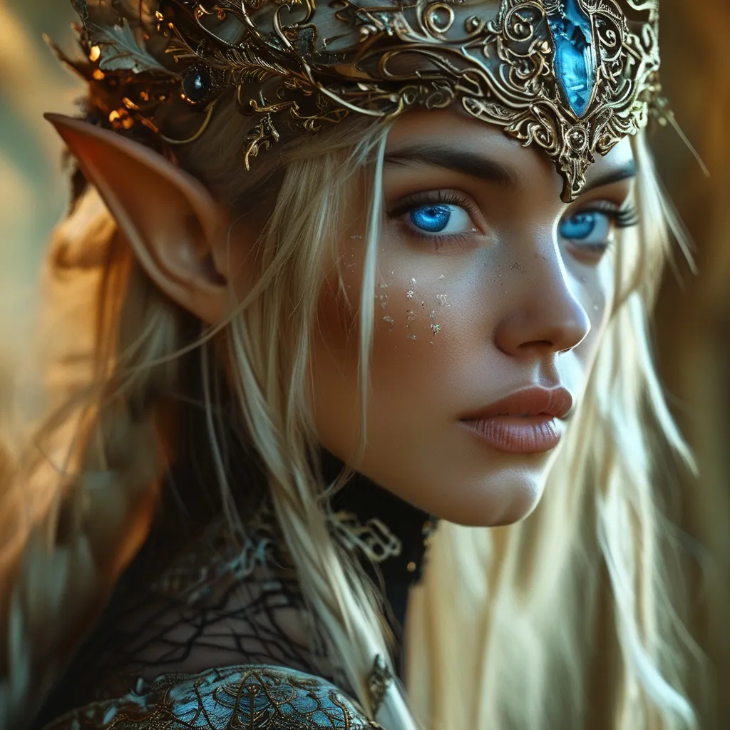 Prompt: beautiful elf woman dressed in, (highly detailed high heel calf high adventurer boots), flowing dress, intense blue eyes, (open intricate lace elements), open design, medieval fantasy, (elegant design), skintight fit,  dynamic angles, captivating visual appeal, (ultra-detailed), warm lighting, realisitc