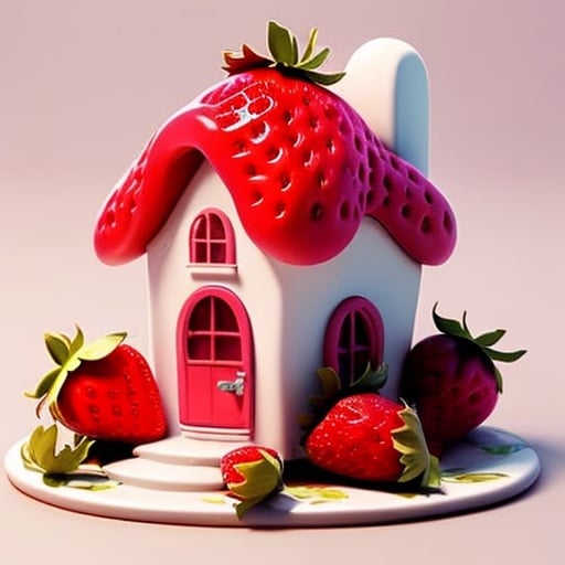 Prompt: strawberry house