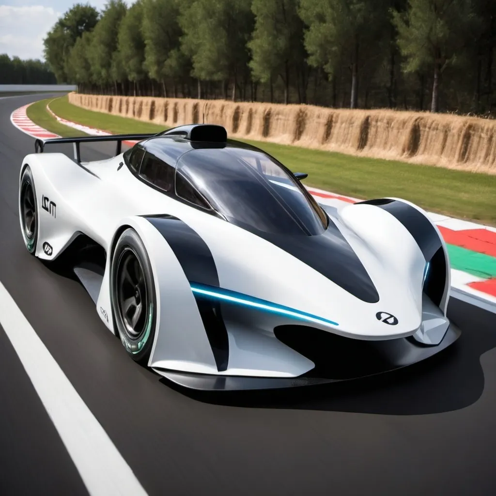 Prompt: future electric racing car of year 2400