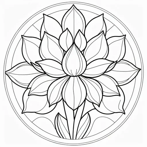 Prompt: create a tulip mandala, outline-only. (to print-out and paint)