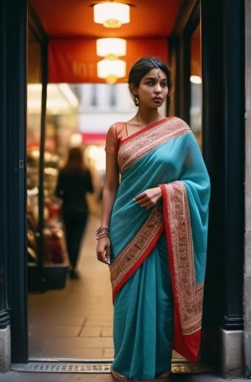 Prompt: wearing Indian Traditional Saree