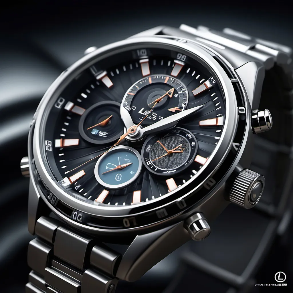 Prompt: Create a social media post regarding Create an image of a photorealistic watch with hints of the triple gauge of the original Lexus IS200 that is very futuristic
and that could be sold as an NFT