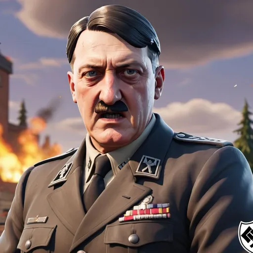 Prompt: hitler in fortnite 
