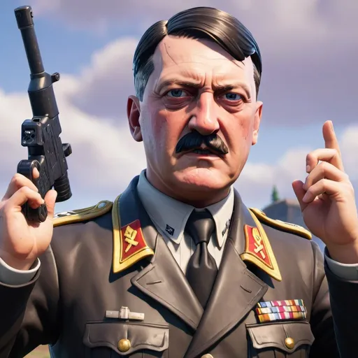 Prompt: hitler in fortnite 
