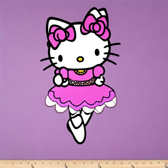 Prompt: hello kitty purple ballerina 